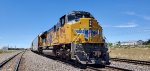 UP 3094 Rear DPU on a Westbound Auto Rack Train Waits For the New Crew to Swap out at The Depot and Head West